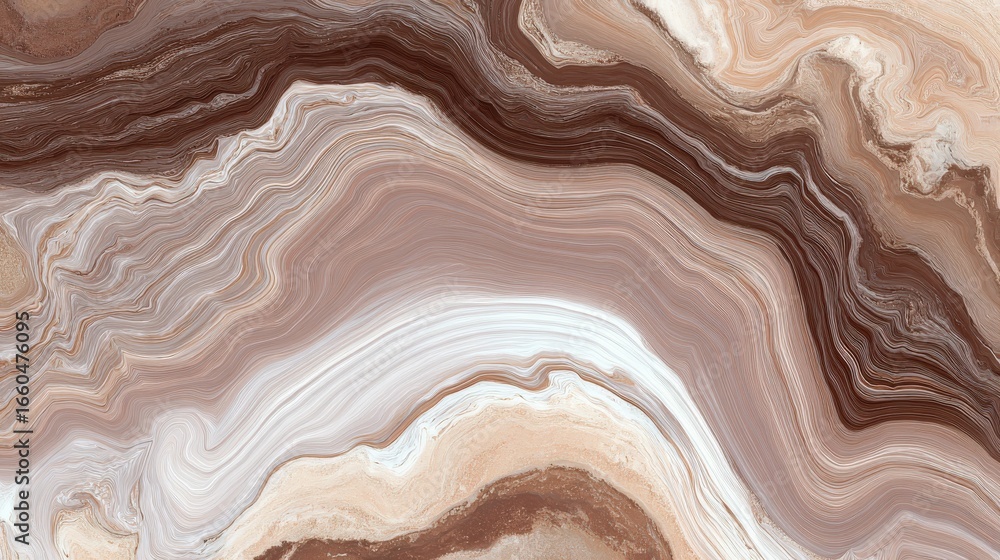 Aufkleber a sophisticated beige and brown marble surface designed with flowing patterns, perfect as an elegant