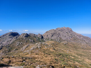 Amazing panoramic view outdoors of mountains and in Itatiaia National Park, Brazil.