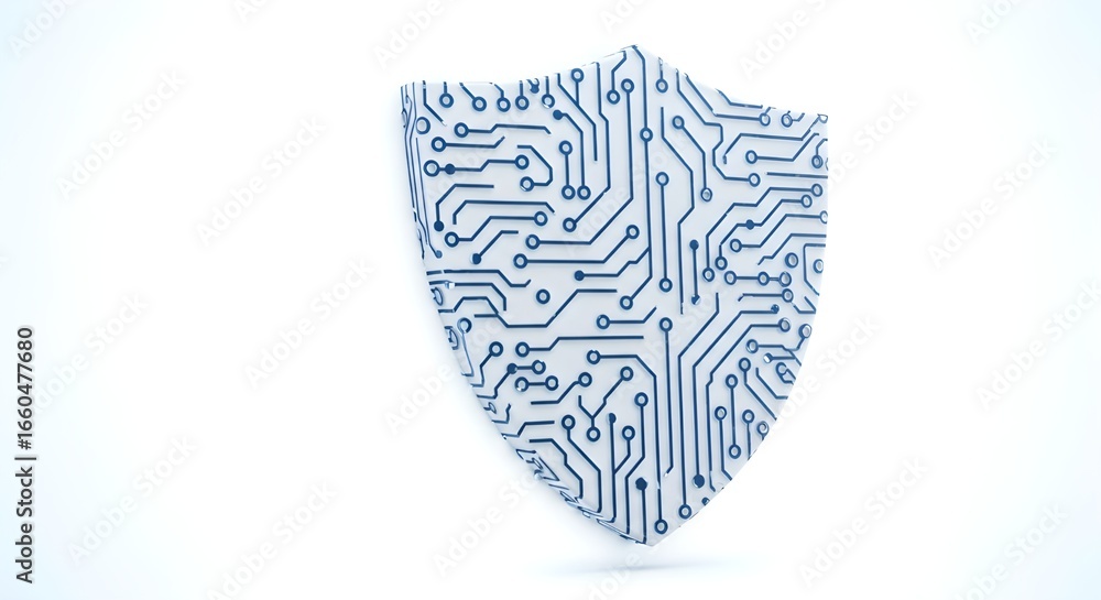 Aufkleber shield with circuit board pattern | cyber security concept for data protection and it security marke