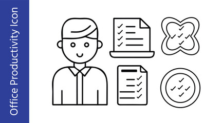 Office Productivity Vector Icon Collections