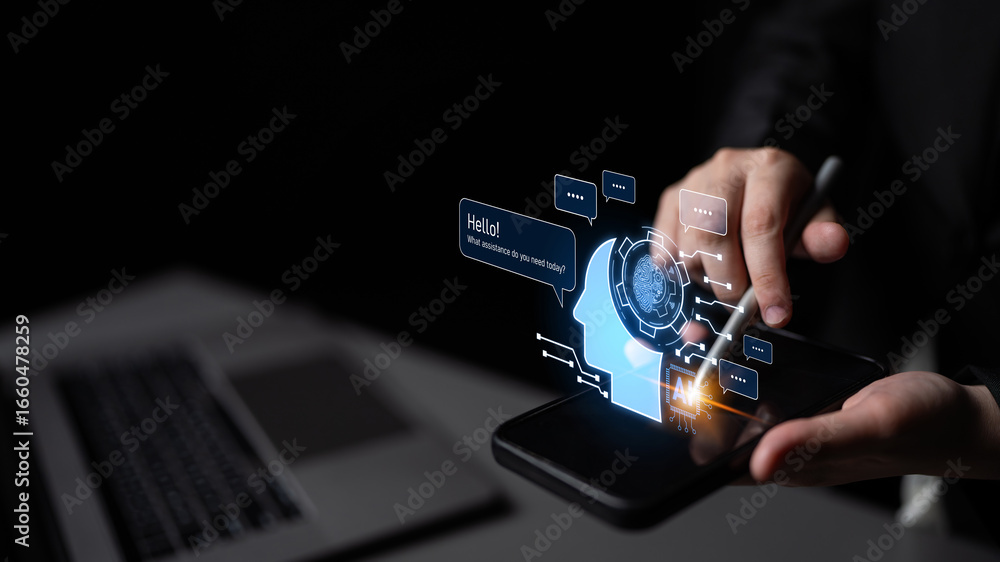 Aufkleber conversational ai assistant enhances chatbot interaction. ai assistant supports queries, answers ins