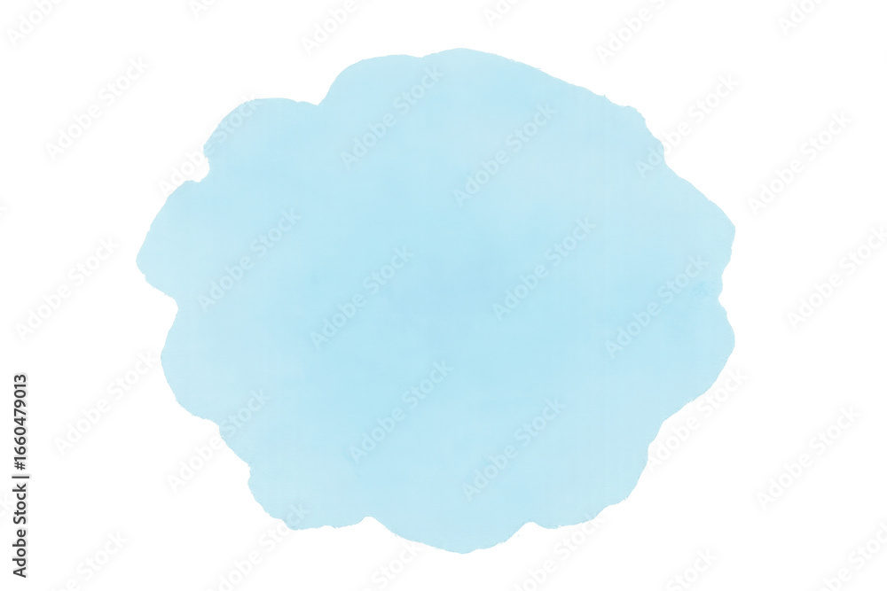 Poster light blue irregular shape on transparent background representing copy space