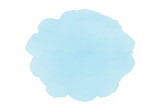 Light blue irregular shape on transparent background representing copy space