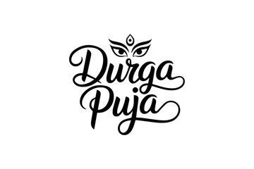 Obraz premium Durga Puja festival typography designs