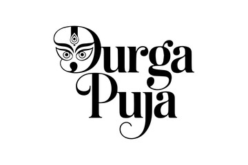 Durga Puja festival typography designs