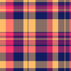 Advertising plaid vector background, surface fabric seamless check. Sexual textile texture tartan pattern in pastel and red colors.