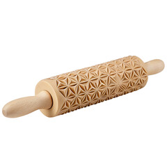 Decorative embossed rolling pin for unique baking designs and cookie dough patterns with ease