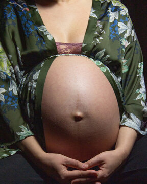 Pregnant woman with a big tummy