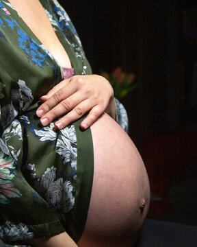 Pregnant woman with a big tummy