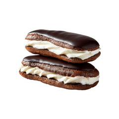 Delicious Chocolate Eclairs with Creamy Filling - Close-up Studio Shot