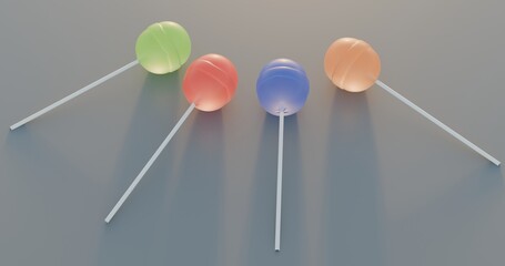 colorful lollipop on gray background