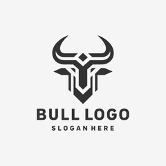 Symbolic Bull Abstract Logo Design