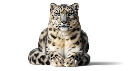Obraz premium Snow leopard portrait with intense gaze