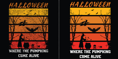 Halloween Magic – Where the Pumpkins Come Alive T-Shirt Design © Ahmed