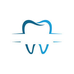 Obraz premium Dental Logo Design – Modern Tooth Symbol for Dentist, Clinic and Healthcare