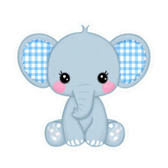 Fototapeta premium Adorable baby elephant illustration for nursery decor and children's designs