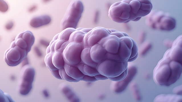 Clostridium botulinum bacteria under a microscope, showing its characteristic rod-shaped cells with smooth surfaces and fine segmentation. 