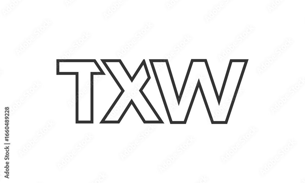 Aufkleber txw logo design template with strong and modern bold text. initial based vector logotype featuring s