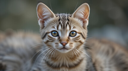 closeup view of an adorable Cretan wildcat