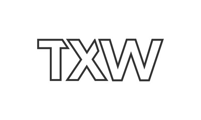 TXW logo design template with strong and modern bold text. Initial based vector logotype featuring simple and minimal typography. Trendy company identity.