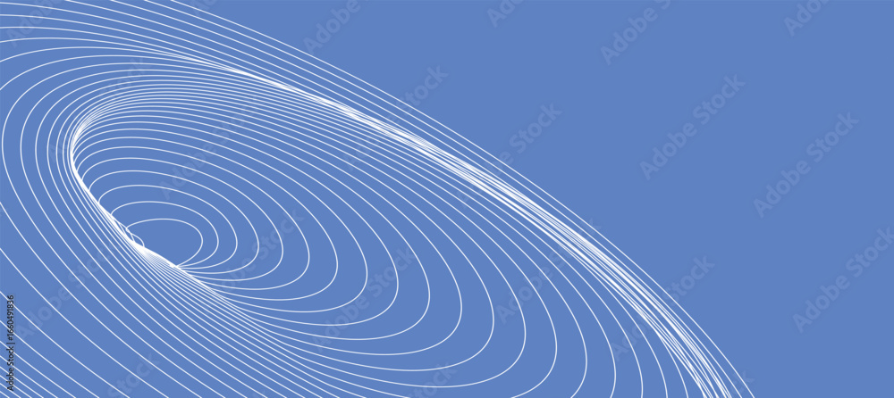 Poster line wave background. blue minimal round lines abstract background. thin line wavy abstract vector b