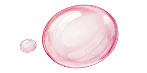 Obraz premium Pink Bubbles 3D Render, Liquid Droplets, Isolated on Transparent Background, Pink, Glossy, Bubble, Droplet, Abstract