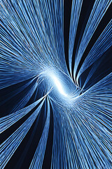Dazzling blue light streaks converge into a dynamic, energetic vortex of futuristic motion and data flow