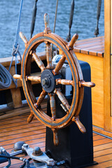 Steering wheel of a sailing vessel © Laks