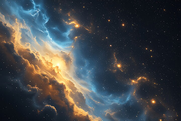 Fototapeta premium Stunning celestial nebula with vibrant colors and sparkling stars, perfect for creative projects and designs