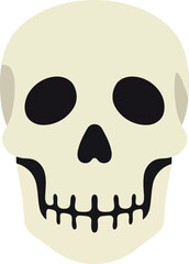 Spooky skeleton head graphic for halloween and horror themes vector