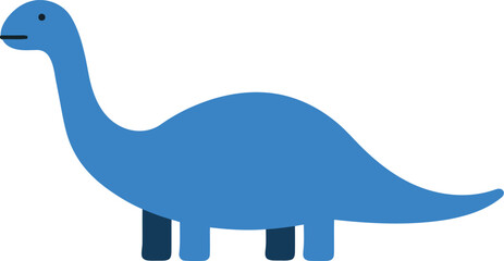 Cute blue dinosaur brontosaurus vector illustration for kids vector