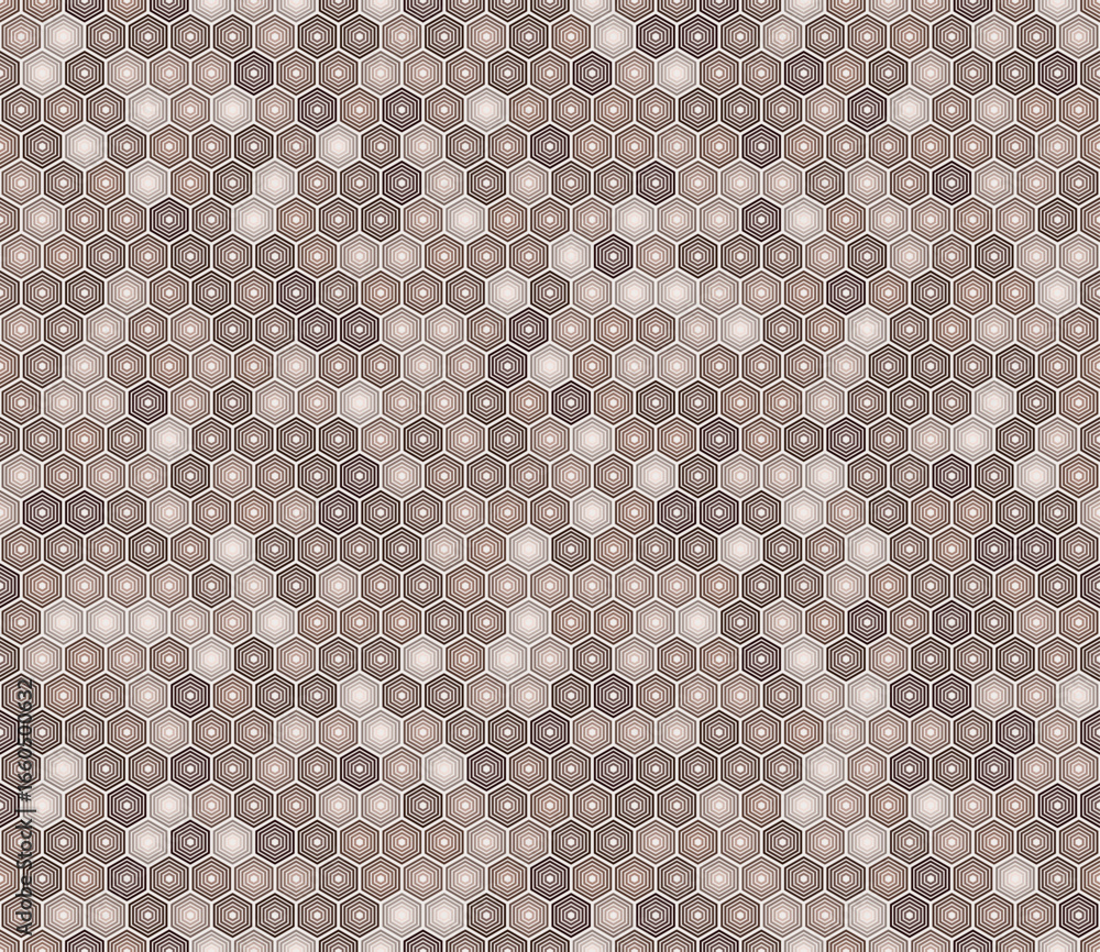 Poster background with hexagon pattern. brown color tones gradients. hexagon stacked mosaic background. hex