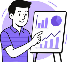 man with a chart, man giving presentation, 