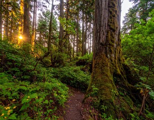 Fototapeta premium path in the forest, Beauty of forest , greenish forest 
