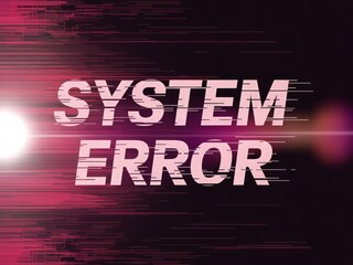 System error text glitch digital