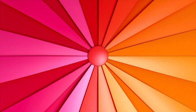Red Orange Sunburst Abstract Design.