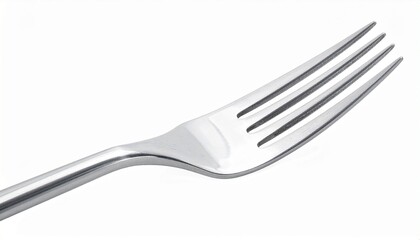 Steel Metal Table Fork Isolated on White Background with Clipping Path