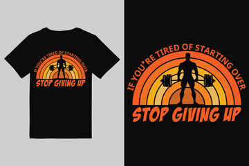 Fitness T shirt Design  Vintage gym fitness t shirt design