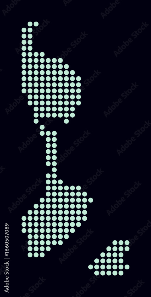 Poster saint pierre and miquelon dotted map. digital style map of the country on dark background. saint pie