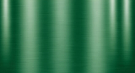 Green brushed metal texture background with vertical light reflections