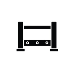 Black horizontal bar with circular cutouts white circles