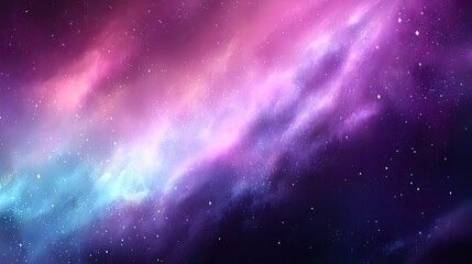 Obraz premium Cosmic nebulae swirl in vibrant hues of pink, purple, and blue, dotted with distant stars