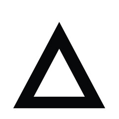 Black triangle outline on white background geometric
