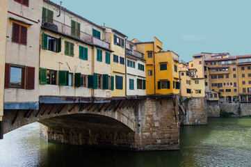 historical bridge Ponte Vecchio  in the Old town of Florence, Italy