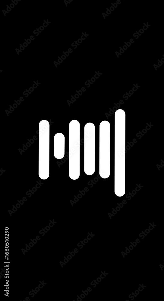 Poster white audio waveform spectrum animation. sound waves on transparent background with alpha channel. a