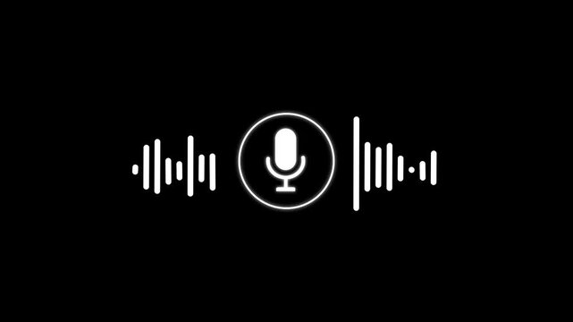 Microphone icon animation on green background 4k