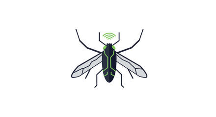 Fototapeta premium Futuristic smart mosquito design featuring digital technology elements