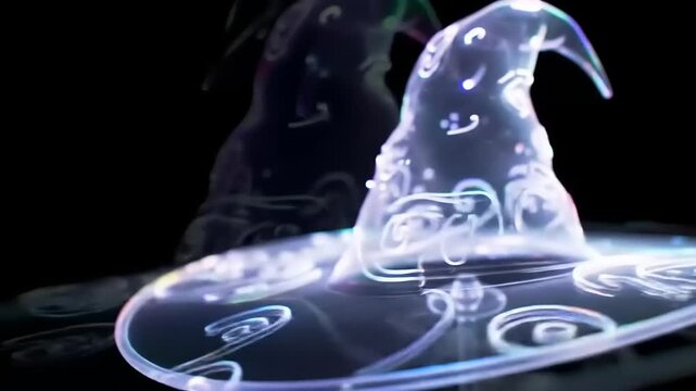 Glowing transparent wizard hat