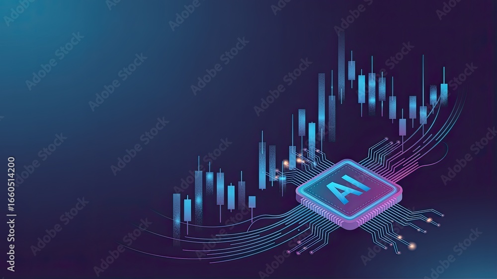 Poster artificial intelligence powering financial markets with advanced analytics and real time data visual