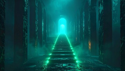 Mystical, glowing stairway